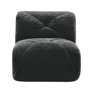 English Elm Armless Modular Cloud Sofa Plush Velvet Tufted Cushions for Modern Living Rooms Black W714P387042