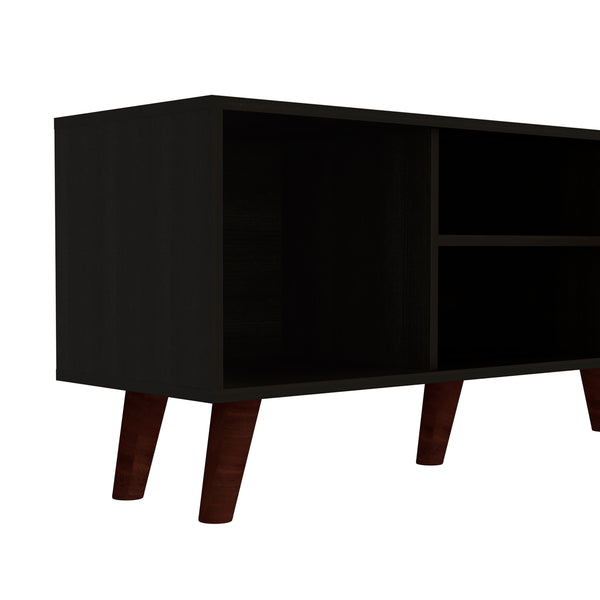 English Elm Edinburg, Low Profile Media Stand with Open Shelving and Cabinet for 50 Inch Tvs B128P148911