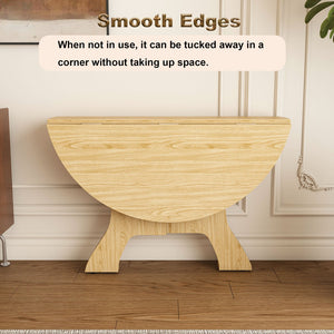 English Elm 43 Inch Foldable Mdf Dining Table with Warm Wood Grain Veneer for Compact Living Ancient Oak W2700P409329