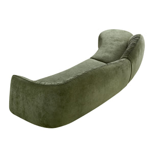 English Elm 145.67'' Stylish Mid-Century Green Sofa With Left-Facing Chaise For Living Room, Bedroom & Office W876S00324