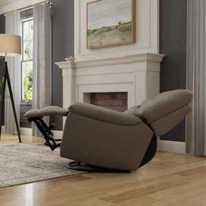English Elm Global Home Swivel Glider Recliner In Oslo Sky - Stylish Comfort, Manual Footrest, Durable Design! B339P333951