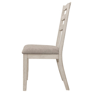 English Elm Martin Ladder Back Dining Chair Set of 2 Distressed Cream Hardwood Farmhouse Style B062P451716