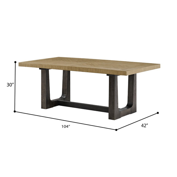 English Elm Wallace & Bay - Caramel Dining Table: Stylish Trestle Design With Rich Wood Finish, Perfect For Family Meals & Entertaining B361P406178-GIGA