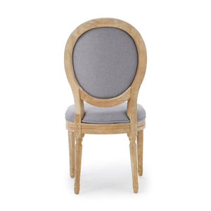 English Elm Kd French Country Rubberwood Dining Chairs Fluted Legs Padded Seat Set of 2 60352.00LGY