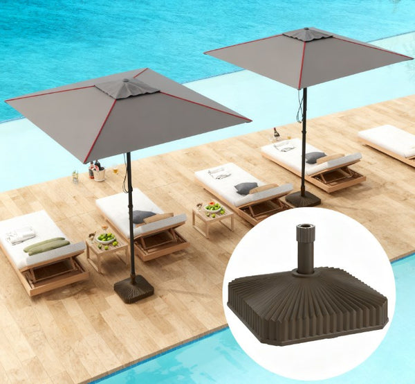 English Elm Easy Fillable Hdpe Square Patio Umbrella Stand Base with Uv Resistant Weatherproof Design T3971P425887