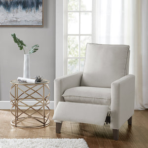 Madison Park Coleman Modern/Contemporary Upholstered Manual Push Back Recliner MP103-1217 Ivory