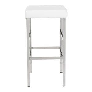 OSP Home Furnishings 30" Chrome Backless Stool White