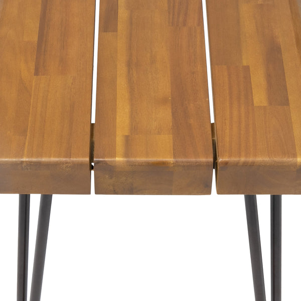 English Elm Christopher Knight Home® - ZION Acacia Wood & Metal Rectangular Bench 66" Rustic Faux Live Edge Top with Hairpin Legs, Industrial Comfort 69418.00