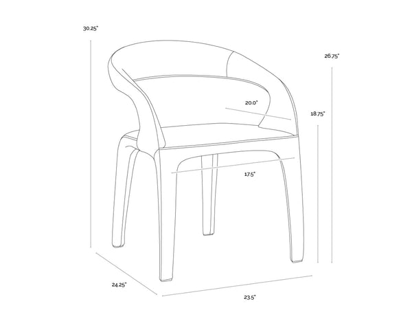 Sunpan ATIKA Dining Armchair - Sculpted Comfort and Modern Minimalism for Your Contemporary Space Green 112410