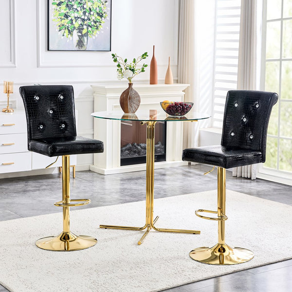 English Elm 4-pack Pu High-back Dining Chairs with Powder-coated Metal Legs for Modern Kitchens Black W3875P371071