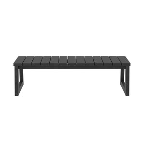 English Elm Walker Edison - Modern Solid Wood Slat-Top Outdoor Coffee Table – Black Wash