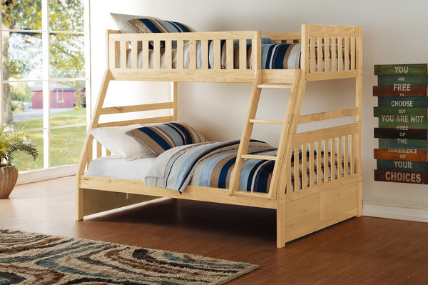 English Elm Bunk Bed Twin Over Full Solid Pine Frame with Guard Rails for Youth Bedroom B011S02436