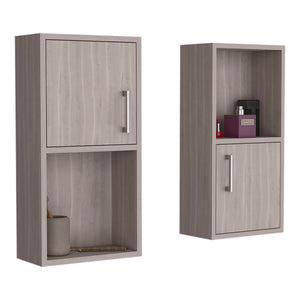 English Elm Wall Mounted Bathroom Medicine Cabinet White Oak 24" H – Compact 2-Door, 4-Shelf Engineered Wood Storage B097P199745