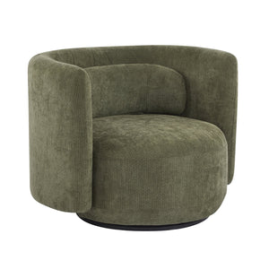 English Elm Christopher Knight Home® - Swivel Contemporary Accent Armchair with Lumbar Pillow, 360° Rotation, Metal Base Durability Green 37.75 L x 33.75 W x 26.5 H N776P368491G