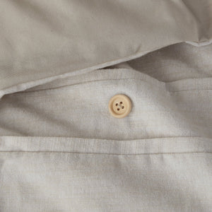 English Elm 3 Piece Organic Cotton Oversized Duvet Cover Set with Button Placket, Antimicrobial Protection, Full/Queen Natural 10.04 L x 12.01 W x 7.48 H B035129096