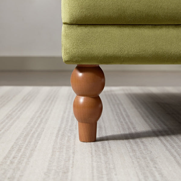 English Elm Mirod Oversized Polyester Accent Chair with Column Legs and Ergonomic Lumbar Support Green N760S0000028C