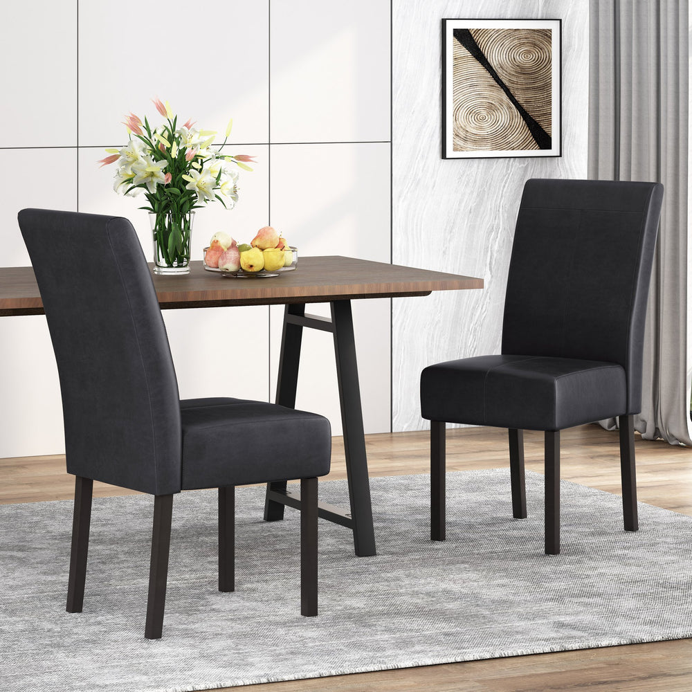 English Elm Hanford Upholstered Dining Chair Set of 2 with T-stitch Back and Tapered Legs N767P360602B