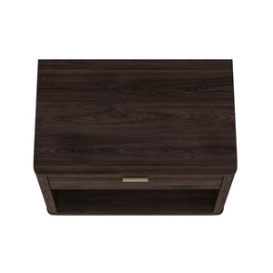 English Elm Evelyn 32" Nightstand In Brown - Modern Mdf Design With Drawer & Open Shelf For Stylish Storage Solutions B365P398524