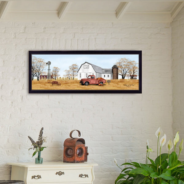 English Elm "autumn on the Farm" Billy Jacobs Framed Wall Art Rustic Canvas Print for Farmhouse Decor B06788846
