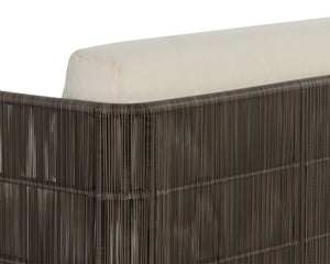 Sunpan Ravenna Sofa - Stylish Outdoor Comfort with Durable Teak Wood Frame & Eco-Friendly Fabric Design