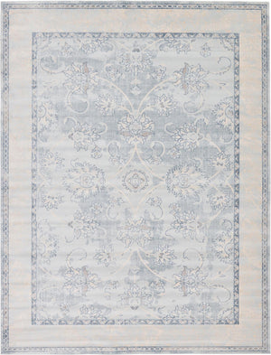 Unique Loom Paris Hickory Machine Made Border Rug Light Blue, Beige/Blue/Gray/Light Blue 9' 0" x 12' 0"