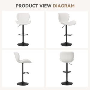 English Elm Swivel Bar Stools Set Of 2 - Modern Pu Leather Adjustable Height Stools For Kitchen & Bar Use T3950P396424-GIGA