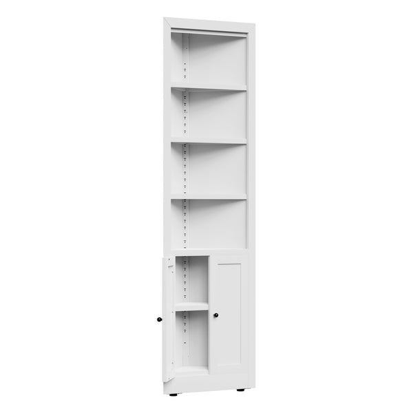 English Elm 71" Tall Corner Cabinet Steel Frame 5 Tier Adjustable Shelving Pantry Bathroom Storage T2398P442670
