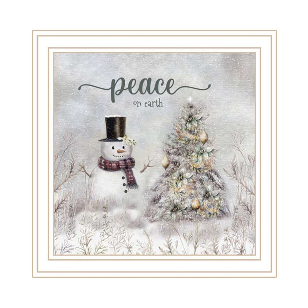 English Elm Trendy Decor 4u Peace on Earth 2-piece Framed Winter Wall Art Set White Wood B067P252305