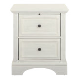 OSP Home Furnishings Farmhouse Basics Nightstand Rustic White