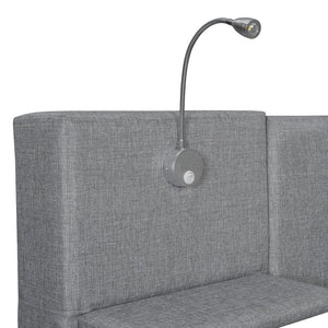 English Elm Queen Linen Upholstered Platform Bed with Storage Drawers, Trundle, Flip-Up Headboard & Lights Gray SF000187AAE