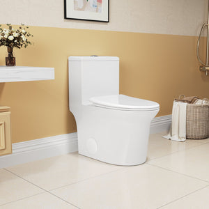 English Elm 1.1/1.6 Gpf Ceramic One Piece Toilet Skirted Comfort Height Dual Flush Soft Close B2724P246931