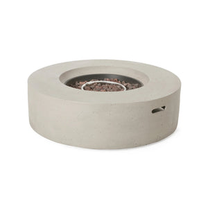 English Elm Christopher Knight Home® - Outdoor Lightweight Concrete Circular Fire Pit - Modern Design, 50000 Btu, Easy Setup, Light Grey 59240.00WHI-50K_59243.00WHI
