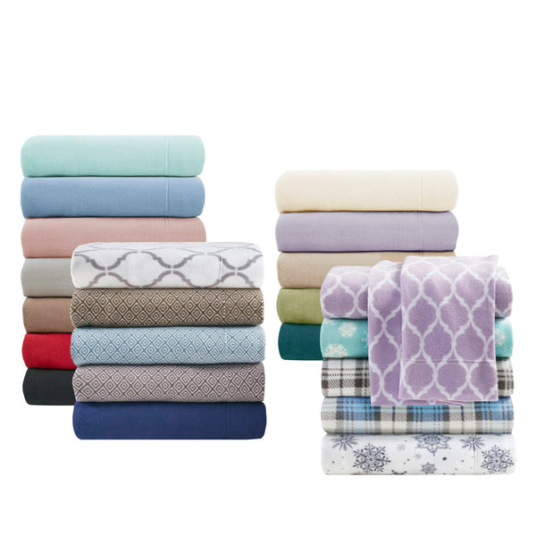 English Elm 3 Pcs Twin Sheet Set - Luxurious Aqua Microfleece For Cozy Comfort, Easy Care & Stylish Design B035P319752