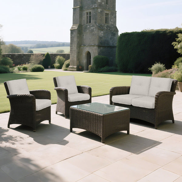 English Elm 2 High Back Patio Chair Cushions 2-Pack Tufted Outdoor Rocking & Adirondack Cushions Waterproof Comfortable Durable Garden Seating Beige W419P311604