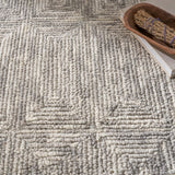 Nourison Vail VAI04 Handmade Tufted No Border Indoor Only Modern  Rug Grey, Grey 100% Wool 99446794642