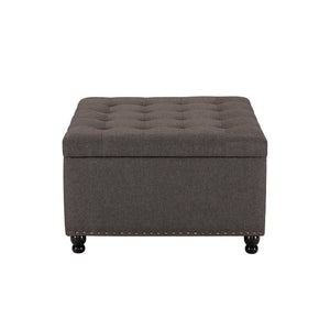 English Elm Large Tufted Square Ottoman with Hidden Storage Solid Wood Frame Living Room Seat T2694P193504