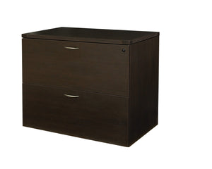 OSP Home Furnishings Napa 2 Drawer Lateral File Cabinet with Locking Drawers and Adjustable Shelf for Office Espresso NAP-12-ESP