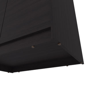 English Elm Armoire, Black Wengue 74.4" Tall Engineered Wood 2-Door 2-Shelf Modern Bedroom Storage Cabinet B097P369433