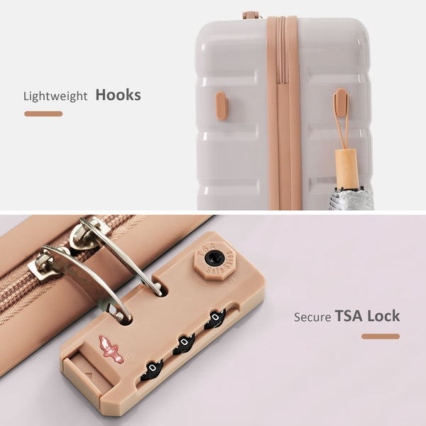 English Elm Premium Abs Hardshell 3 Piece Suitcase Set with Tsa Locks and Spinner Wheels Light Grey N726P171340H