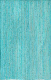 Unique Loom Braided Jute Dhaka Hand Braided Solid Rug Turquoise,  5' 1" x 8' 0"