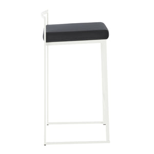 English Elm Contemporary Stackable Velvet Seat Counter Stools Steel Frame Kitchen Set of 2 B202P221935