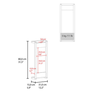 English Elm Arlington Wall Towel Rack with Shelf & Bar, Natural Oak Finish — Space-Saving, Sturdy Storage for Baths B200P362034