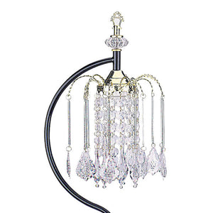 English Elm 27" Elegant Metal Table Lamp With Crystal Chandelier Accents For Sophisticated Home Decor Lighting B072116149