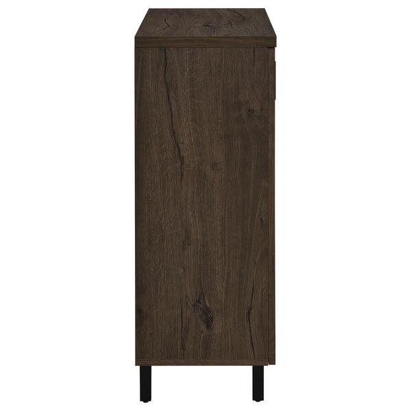 English Elm Clackamas Engineered Wood Shoe Cabinet with Hairpin Legs and Matte Gold Hardware Oak B062P440405