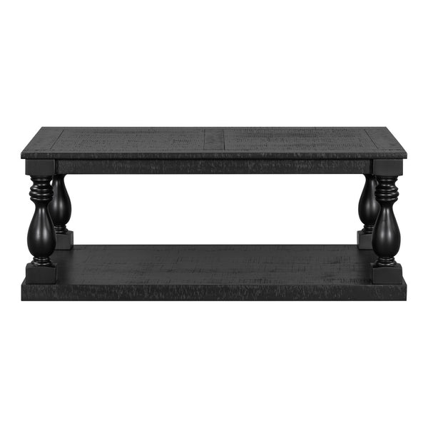 English Elm U_Style Vintage Coffee Table With Artistic Vase Legs & Luxurious Pine Veneer For Elegant Spaces N711P256967B-GIGA