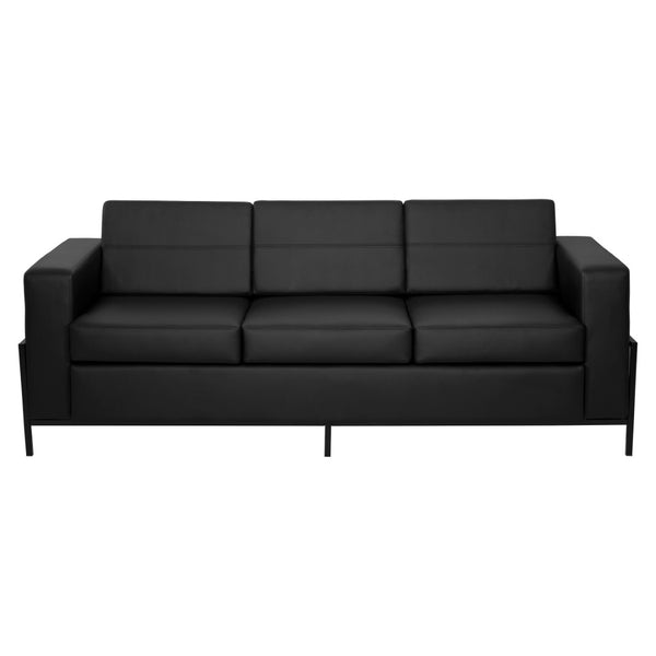OSP Home Furnishings Arctic Two Seat Faux Leather Reception Lounge Chair with Usb Charging Modern Frame Sofa ARCT53-U65