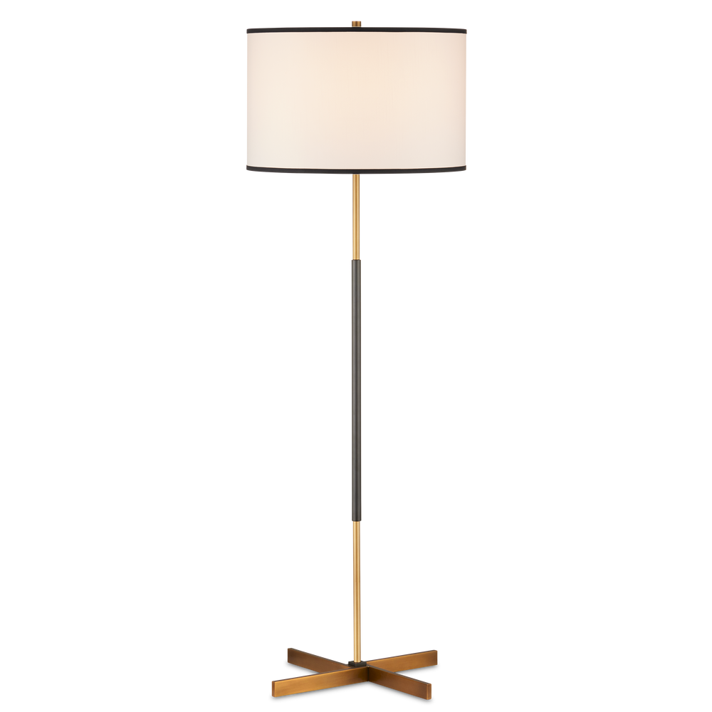 Willoughby Floor Lamp - Contemporary Metal Design with Pinwheel Base, Brass & Oil-Rubbed Bronze Finish