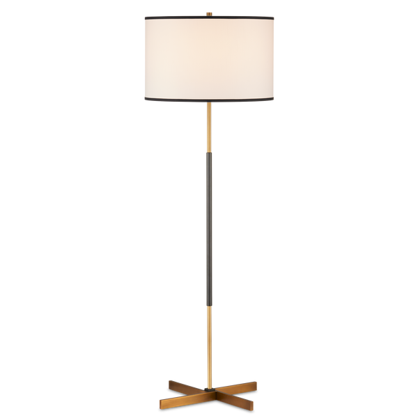 Willoughby Floor Lamp - Contemporary Metal Design with Pinwheel Base, Brass & Oil-Rubbed Bronze Finish