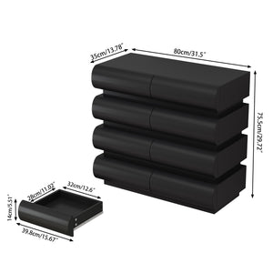 English Elm 8 Modern 8-Drawer Dresser for Bedroom with Handle-Free Design, Spacious Chest for Organized Living Black W757P235733