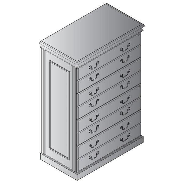 OSP Home Furnishings Townsend Steel Lateral File Cabinet with Four Locking Drawers for Office Organization TOW-109-CHY
